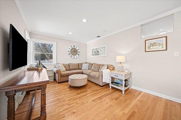 Home Office, Interior, Living room, Recessed Lighting, Wood Texture Flooring