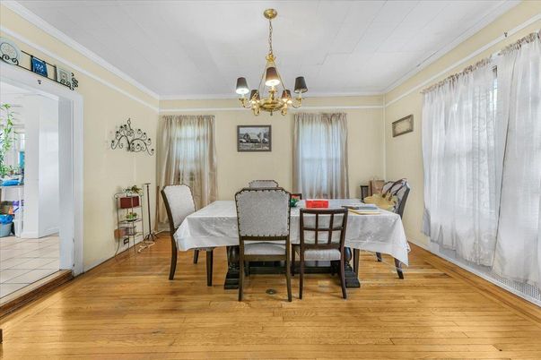 Chandelier, Dining room, Interior, Wood Texture Flooring