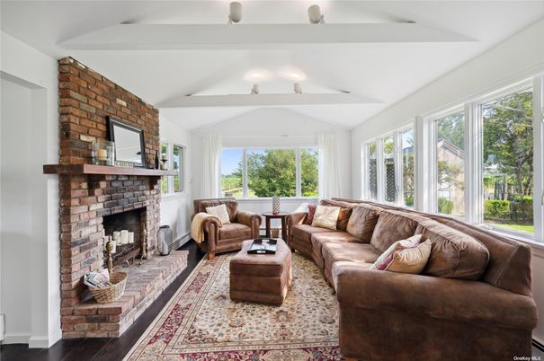 Fireplace, Interior, Living room, Stone Walls, Wood Texture Flooring
