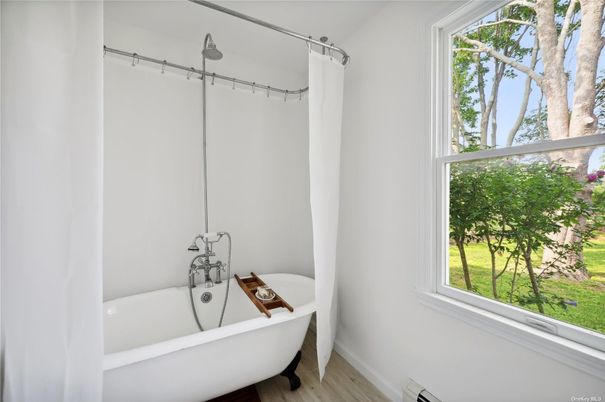 Bathroom, Free Standing Baths, Interior, Wood Texture Flooring