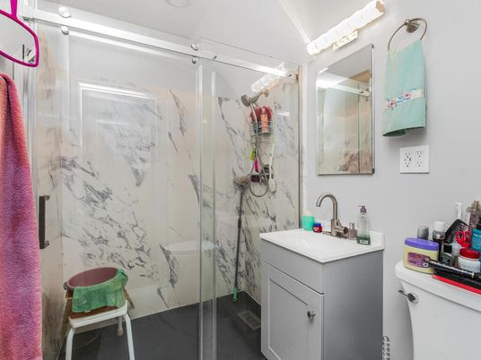 Bathroom, Glass Shower, Interior, Marble Walls