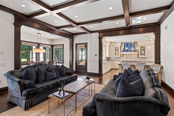 Dining room, Interior, Kitchen, Living room, Pendant Lights, Recessed Lighting, Wooden Beams, Wood Texture Flooring