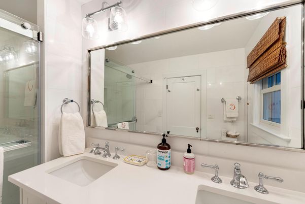 Bathroom, Dual Sink Vanities, Glass Shower, Interior