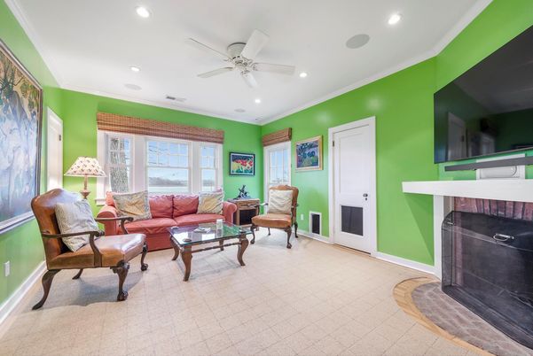 Fireplace, Interior, Living room, Recessed Lighting
