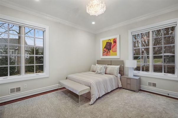 Bedroom, Chandelier, Interior, Recessed Lighting
