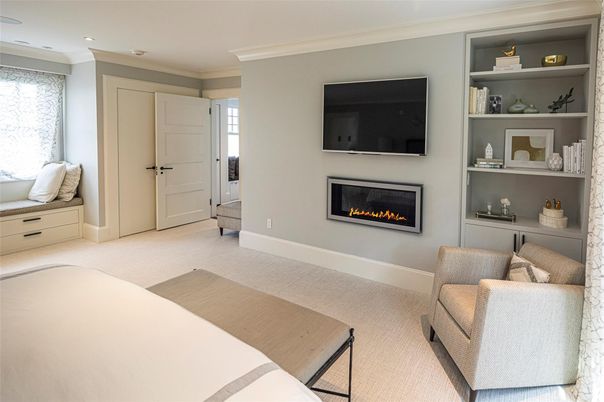 Bedroom, Fireplace, Interior, Recessed Lighting