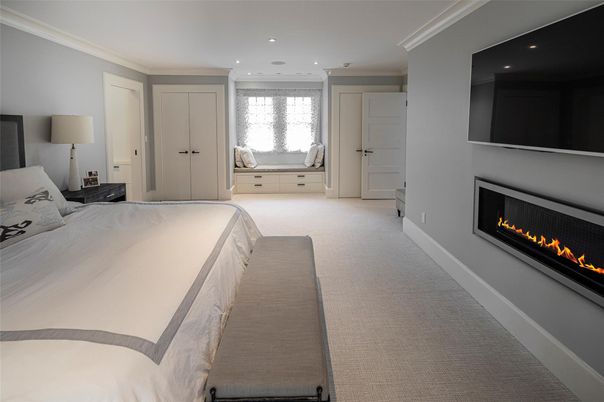 Bedroom, Fireplace, Interior, Recessed Lighting
