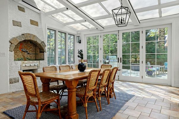 Dining room, Glass Ceilings, Interior, Pendant Lights, Sun Room