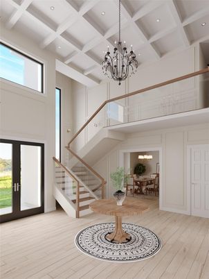 Chandelier, Interior, Recessed Lighting, Wood Texture Flooring