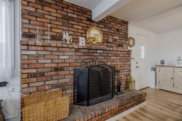 Fireplace, Interior, Stone Walls, Wood Texture Flooring