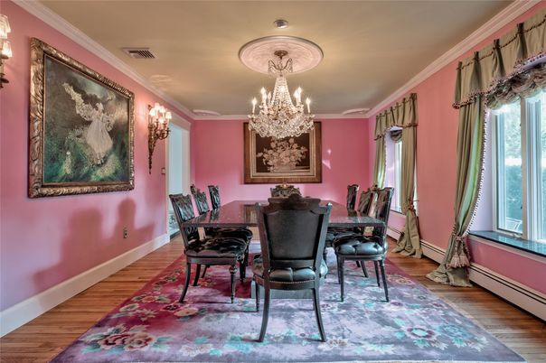 Chandelier, Dining room, Interior, Wood Texture Flooring