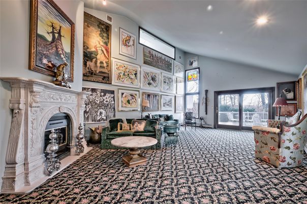 Fireplace, Interior, Living room, Recessed Lighting