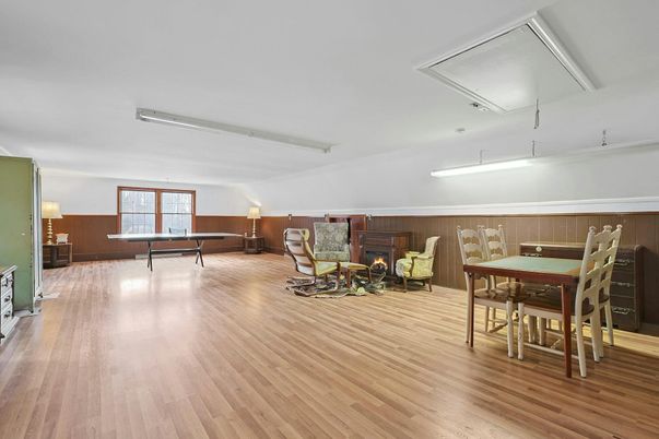 Dining room, Fireplace, Interior, Wood Texture Flooring