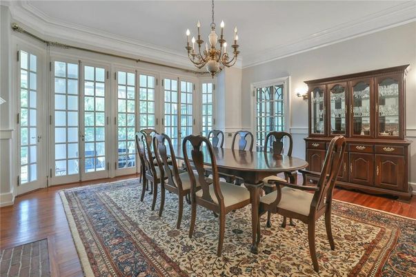 Chandelier, Dining room, Interior, Wood Texture Flooring