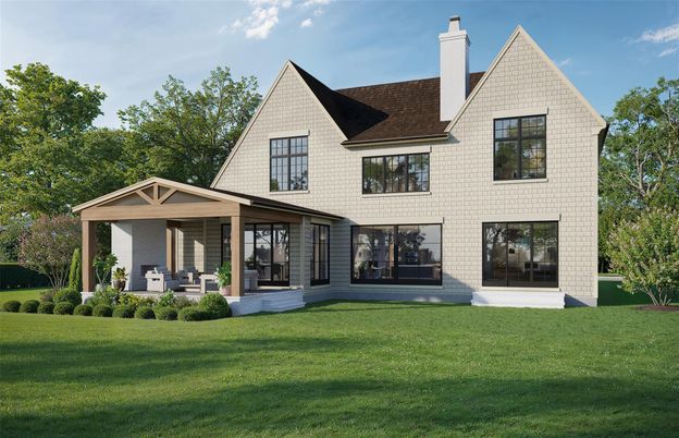 Backyard, Exterior, Facade, Brick Facade, Farmhouse