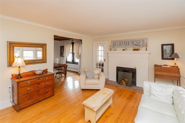 Dining room, Fireplace, Interior, Living room, Wood Texture Flooring