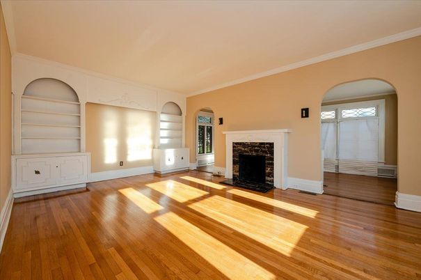 Empty room, Fireplace, Interior, Wood Texture Flooring