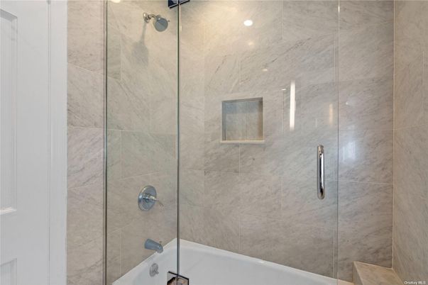 Bathroom, Glass Shower, Interior, Marble Walls