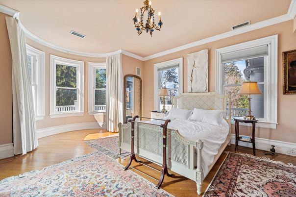 Bedroom, Chandelier, Interior, Wood Texture Flooring