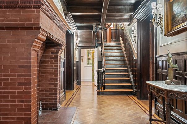 Fireplace, Interior, Stone Walls, Wood Texture Flooring
