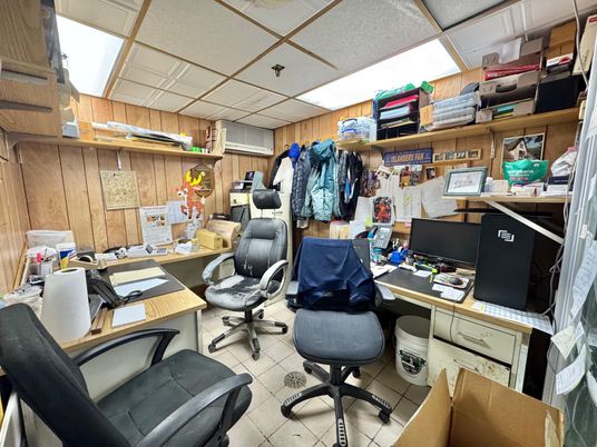Home Office, Interior, Wooden Walls