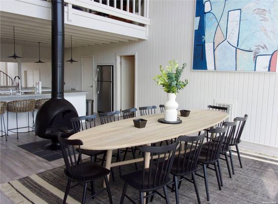 Dining room, Fireplace, Interior, Wood Texture Flooring