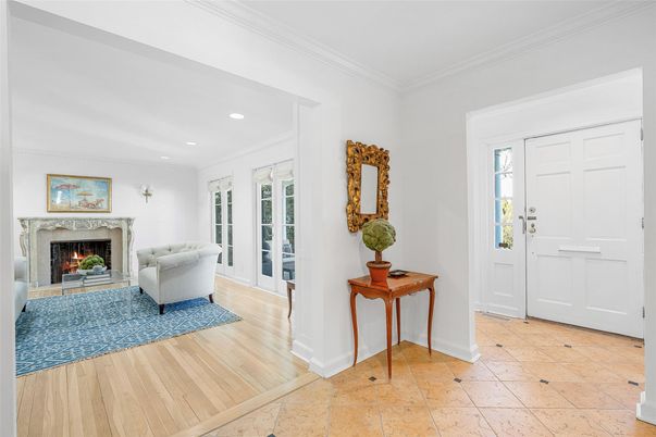Fireplace, Interior, Recessed Lighting, Wood Texture Flooring