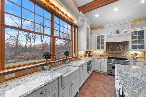 Interior, Kitchen, Recessed Lighting, Stainless Steel Appliances, Wooden Beams