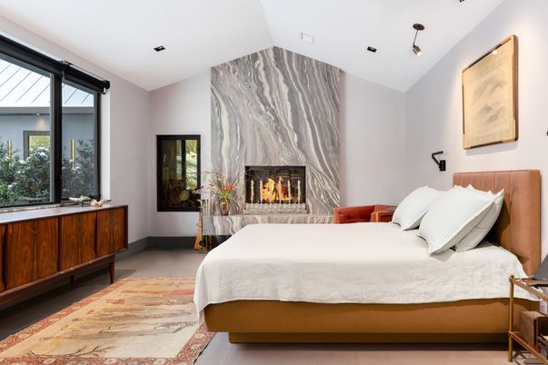 Bedroom, Fireplace, Interior, Recessed Lighting