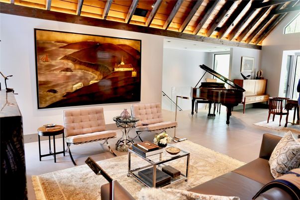 Interior, Living room, Piano, Wooden Beams