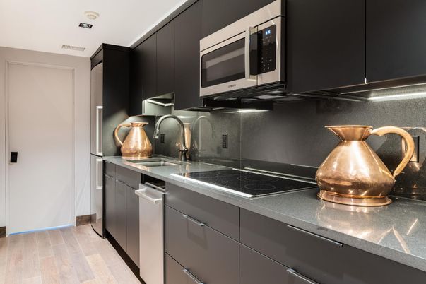 Interior, Kitchen, Stainless Steel Appliances, Wood Texture Flooring