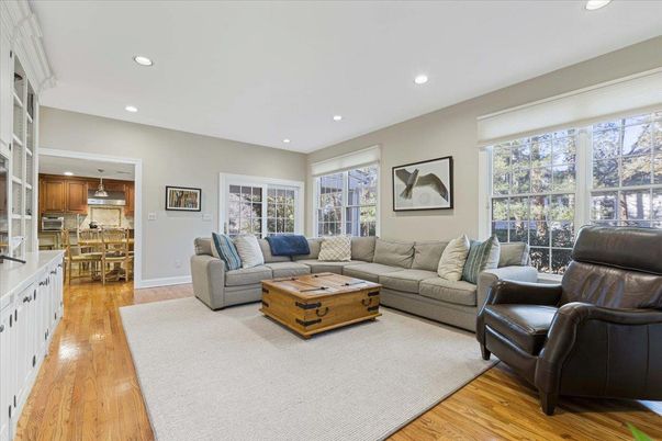Dining room, Interior, Kitchen, Living room, Pendant Lights, Recessed Lighting, Wood Texture Flooring