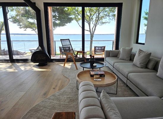 Fireplace, Interior, Living room, Water, Wood Texture Flooring