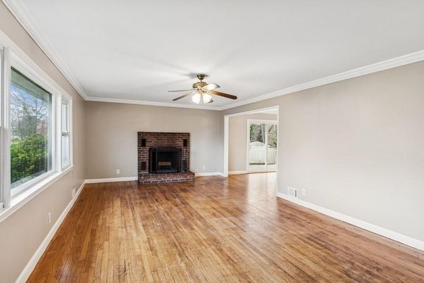 Empty room, Fireplace, Interior, Wood Texture Flooring