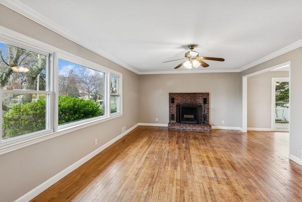 Empty room, Fireplace, Interior, Wood Texture Flooring