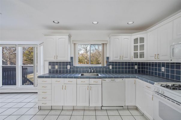 Interior, Kitchen, Recessed Lighting, Tile Countertops