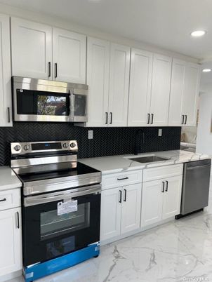 Interior, Kitchen, Marble, Recessed Lighting, Stainless Steel Appliances