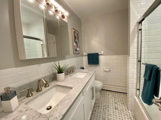 Bathroom, Dual Sink Vanities, Glass Shower, Interior