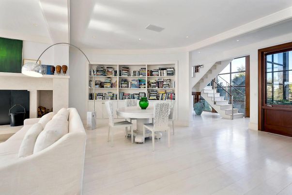 Fireplace, Interior, Piano, Recessed Lighting, Wood Texture Flooring
