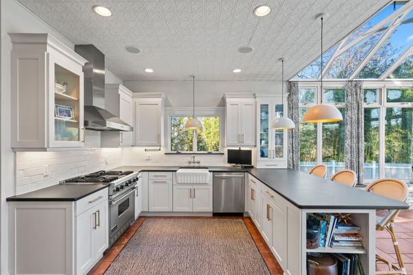 Glass Ceilings, Interior, Kitchen, Pendant Lights, Recessed Lighting, Stainless Steel Appliances