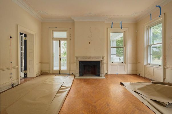 Empty room, Fireplace, Interior, Wood Texture Flooring
