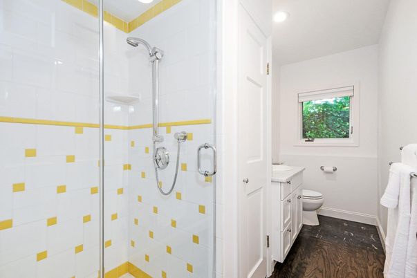 Bathroom, Interior, Recessed Lighting, Wood Texture Flooring