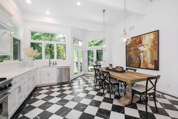 Dining room, Interior, Kitchen, Pendant Lights, Recessed Lighting