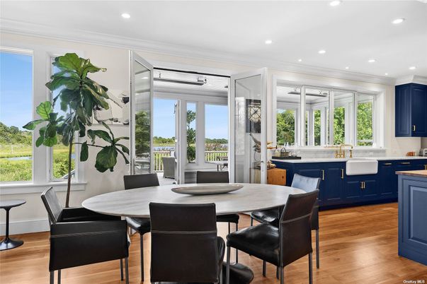 Dining room, Interior, Kitchen, Recessed Lighting, Wood Texture Flooring