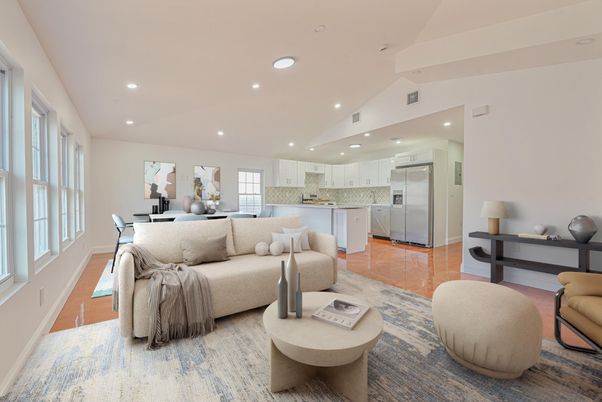 Dining room, Interior, Kitchen, Living room, Recessed Lighting, Stainless Steel Appliances