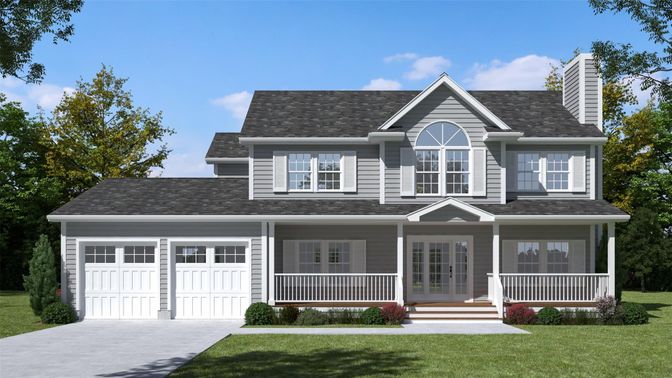 Attached, Exterior, Facade, Farmhouse