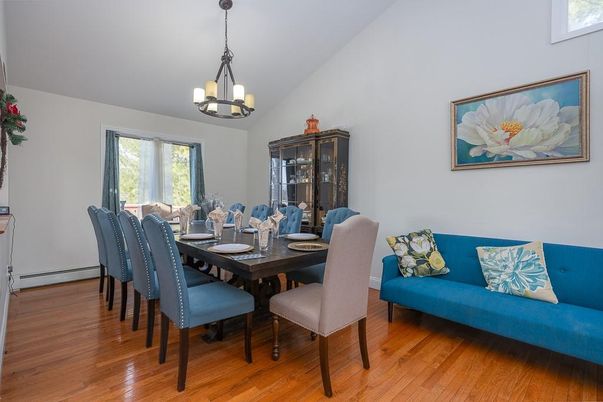 Chandelier, Dining room, Interior, Wood Texture Flooring