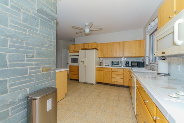 Interior, Kitchen, Stone Walls, Tile Countertops