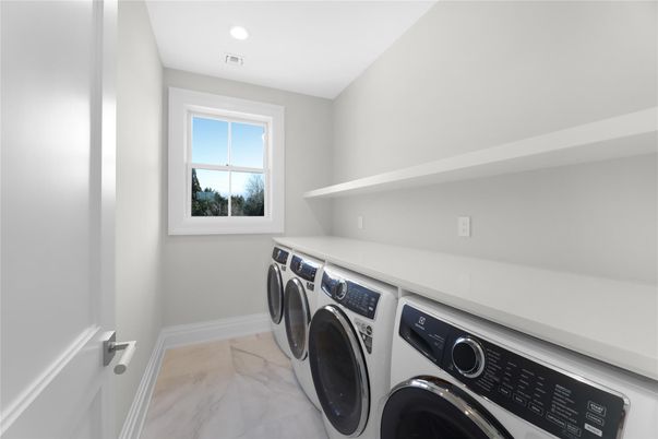 Interior, Marble, Recessed Lighting, Washer