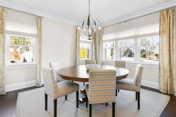 Chandelier, Dining room, Interior, Pendant Lights, Wood Texture Flooring